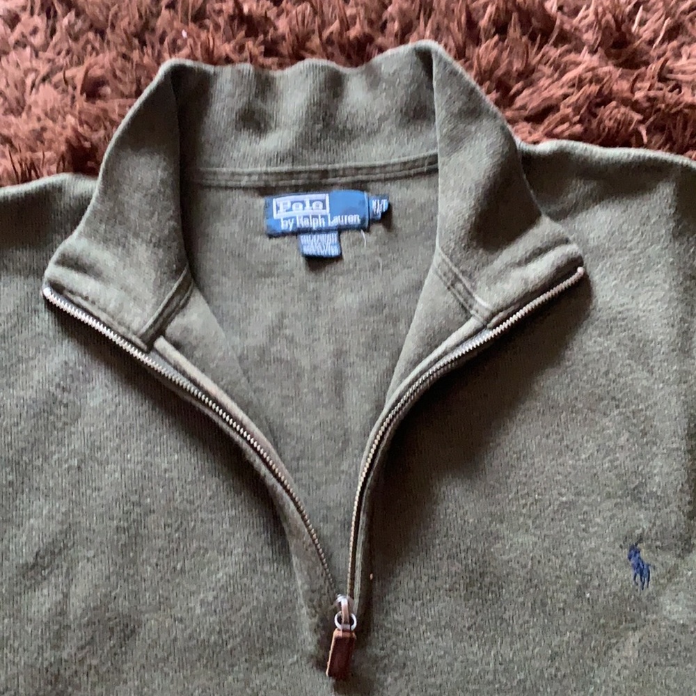 Mens Hunter Green Polo Sweater-Sz Xlt Tall View 5